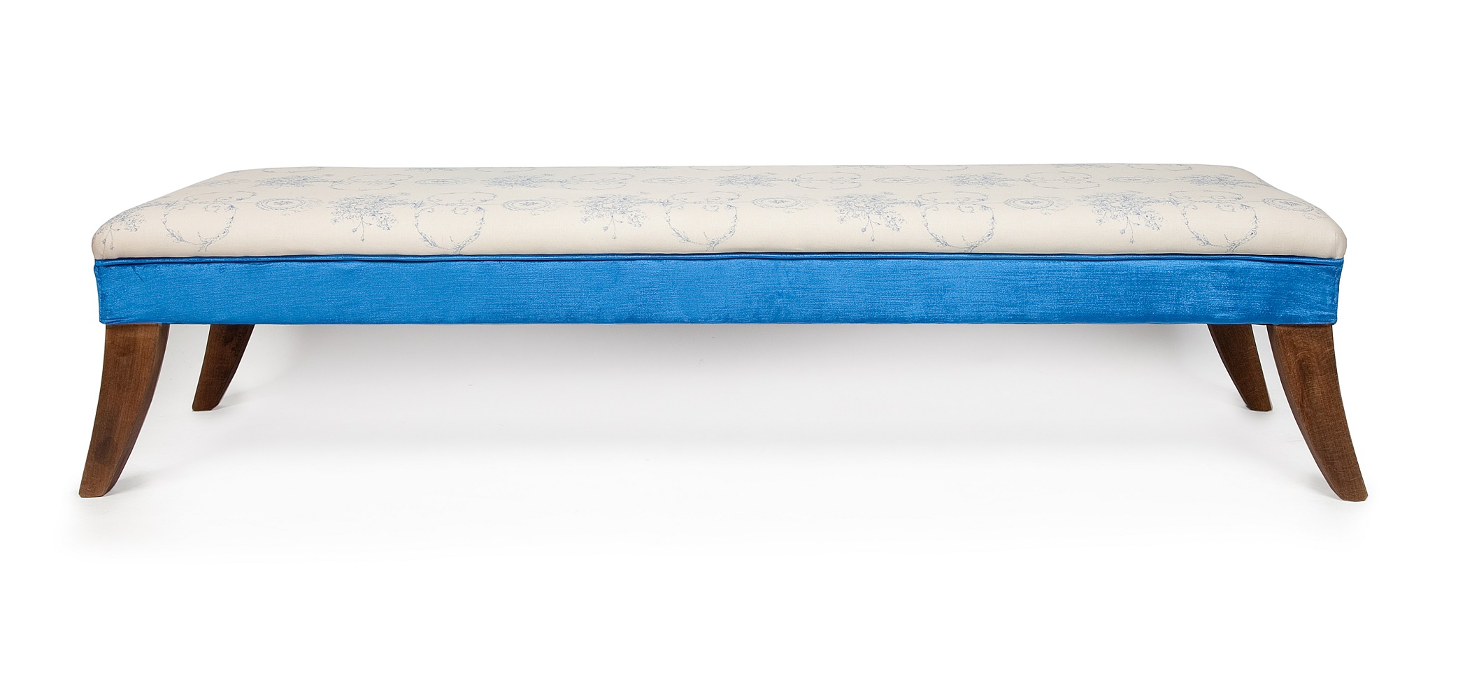 Bench Stool With Roll Top and Sabre Legs