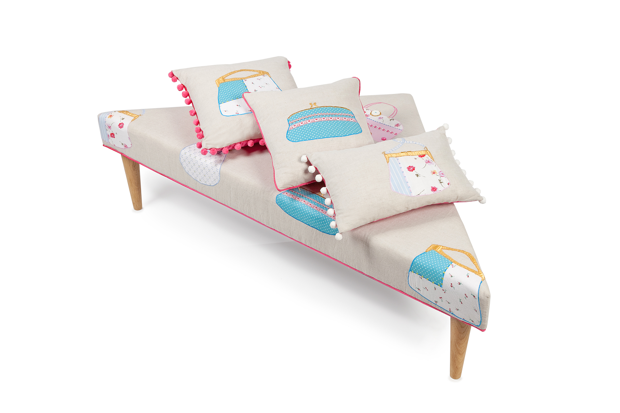 Girls Handbag Print Corner Footstool