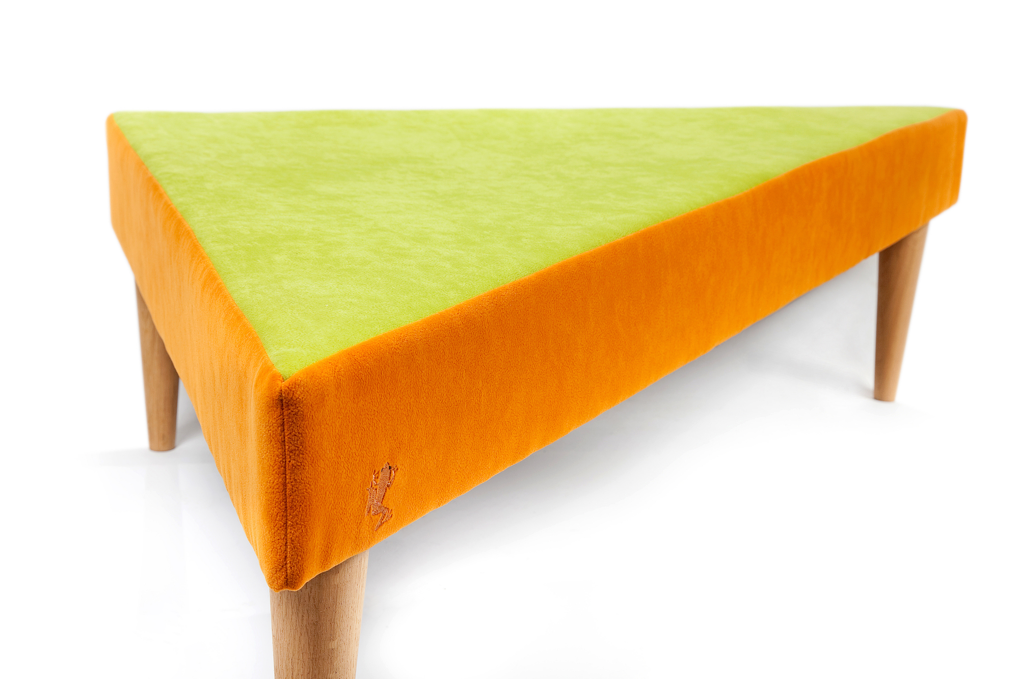 Kids Triangular Footstool in Orange and Yellow