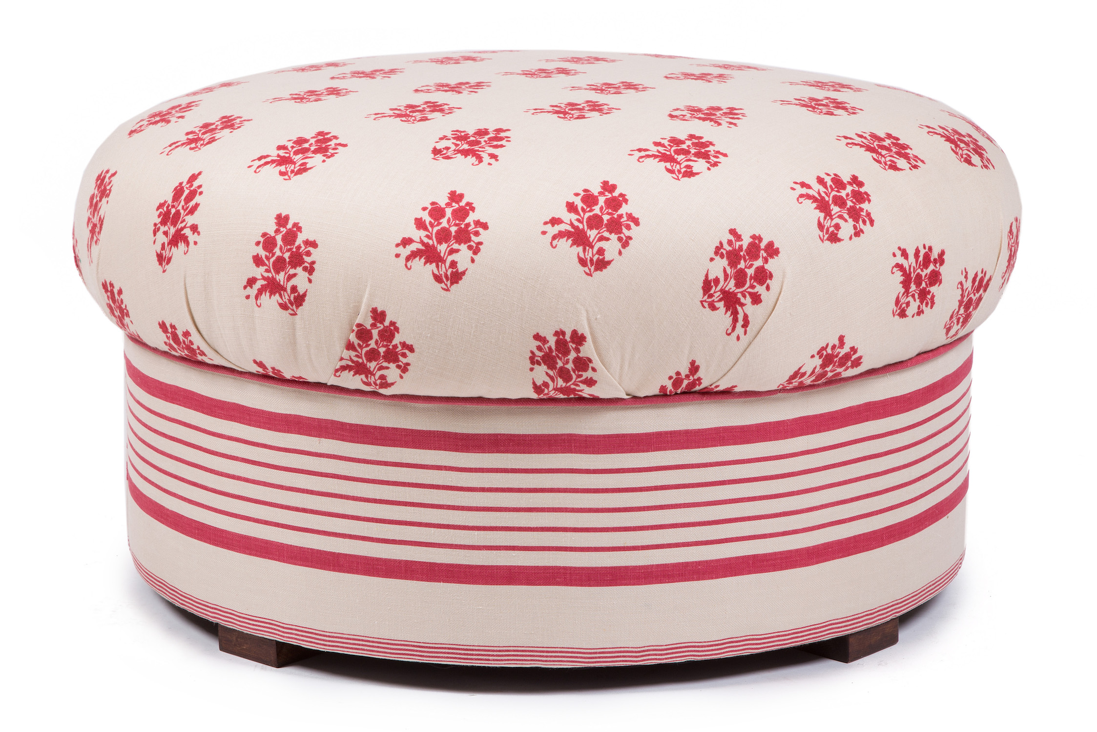 Roll Top Round Table Stool with Block Feet