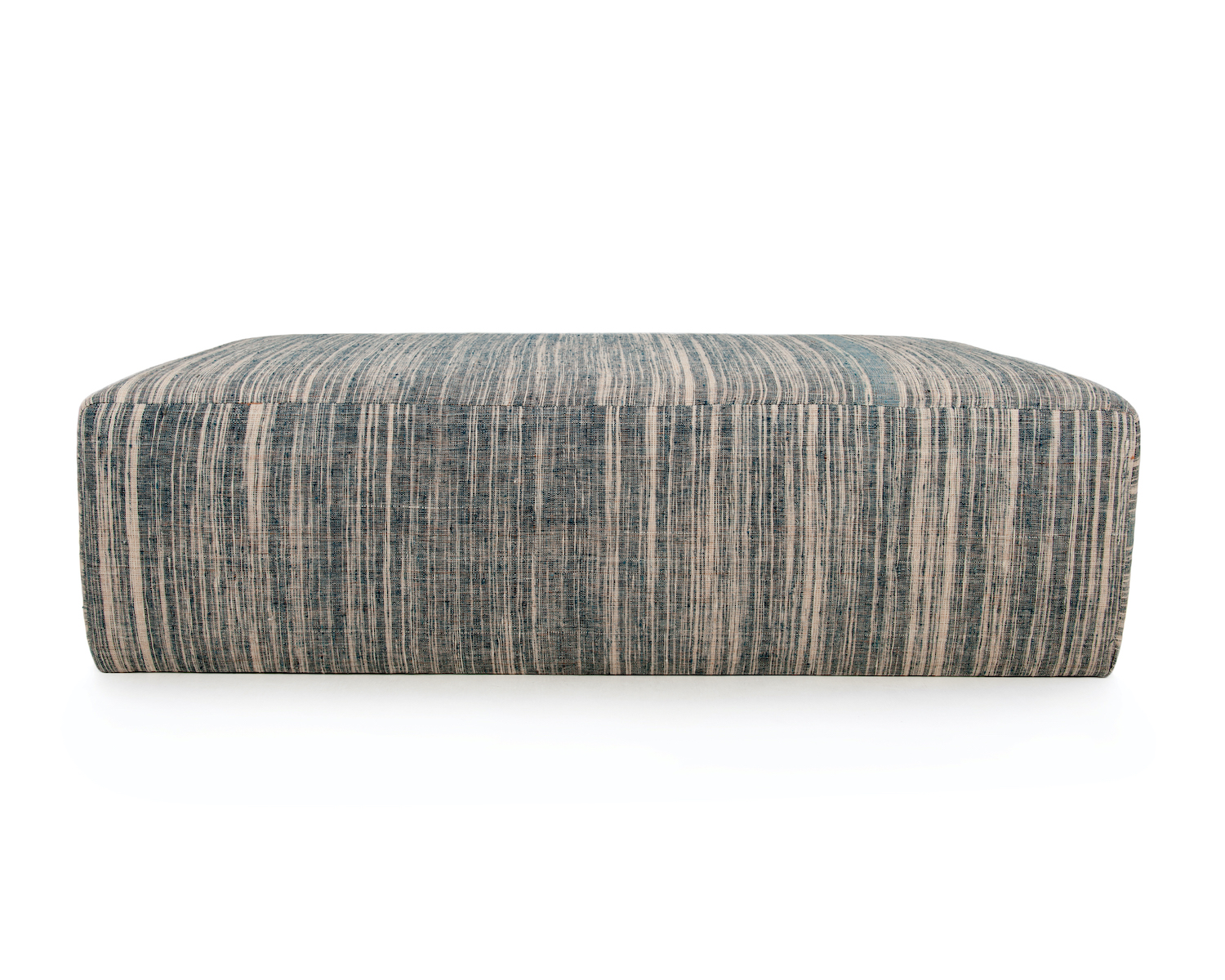 Large Low-lying Footstool in Handwoven Textile