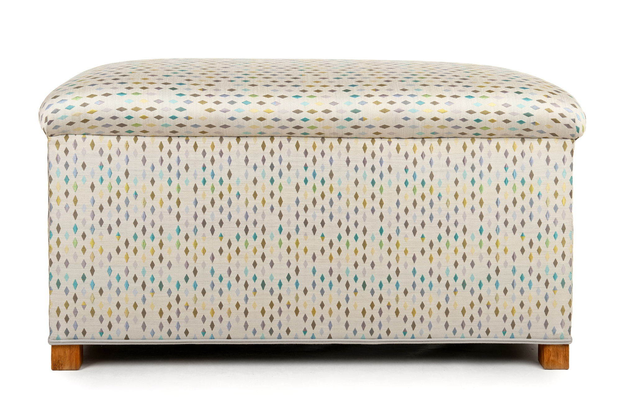 Bedroom Ottoman with Double Piping Trim
