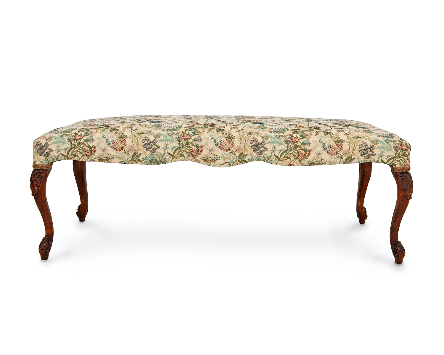 Hand-carved Cabriole Leg Stool