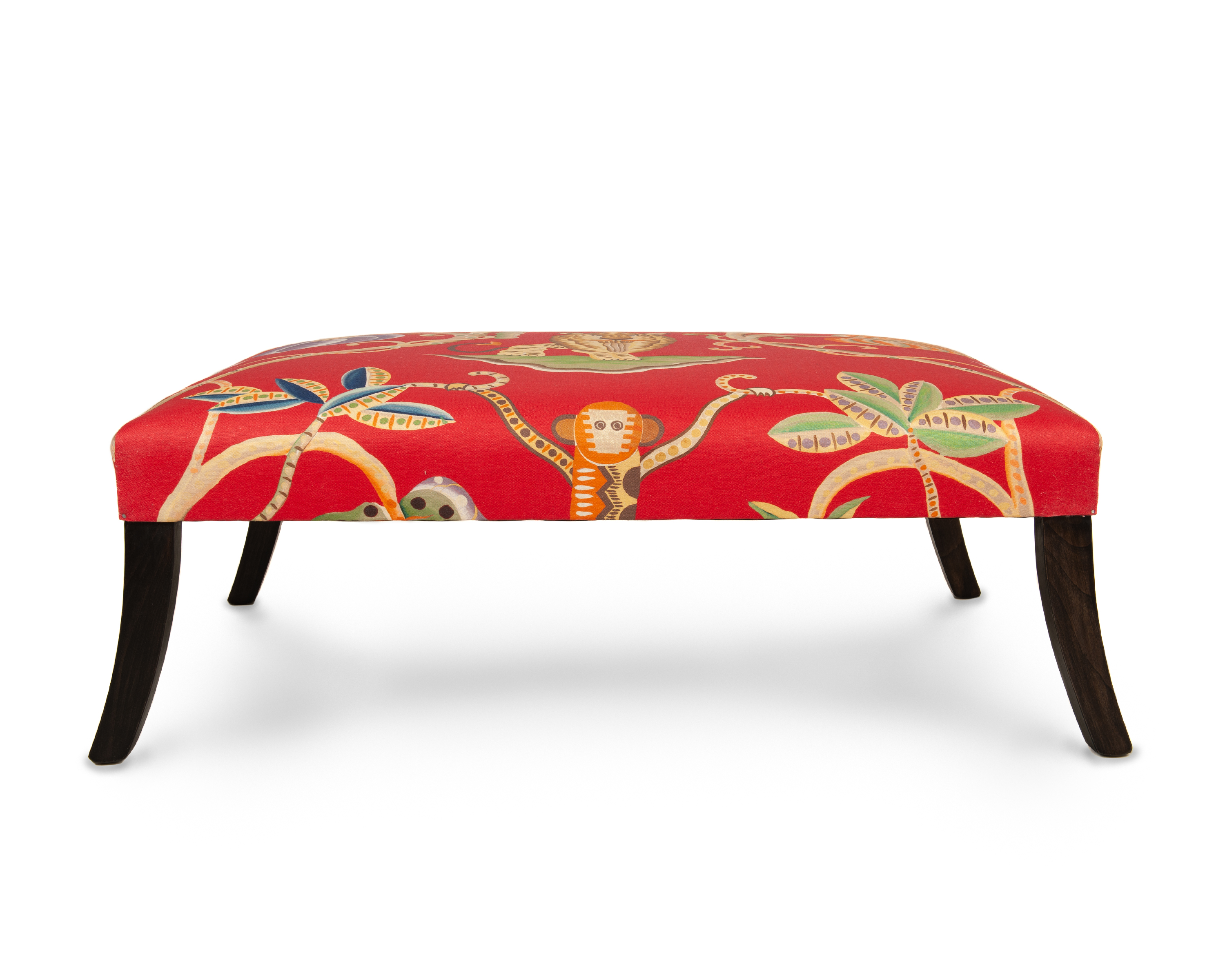 Narrow Border Wrapover Footstool with Sabre Legs