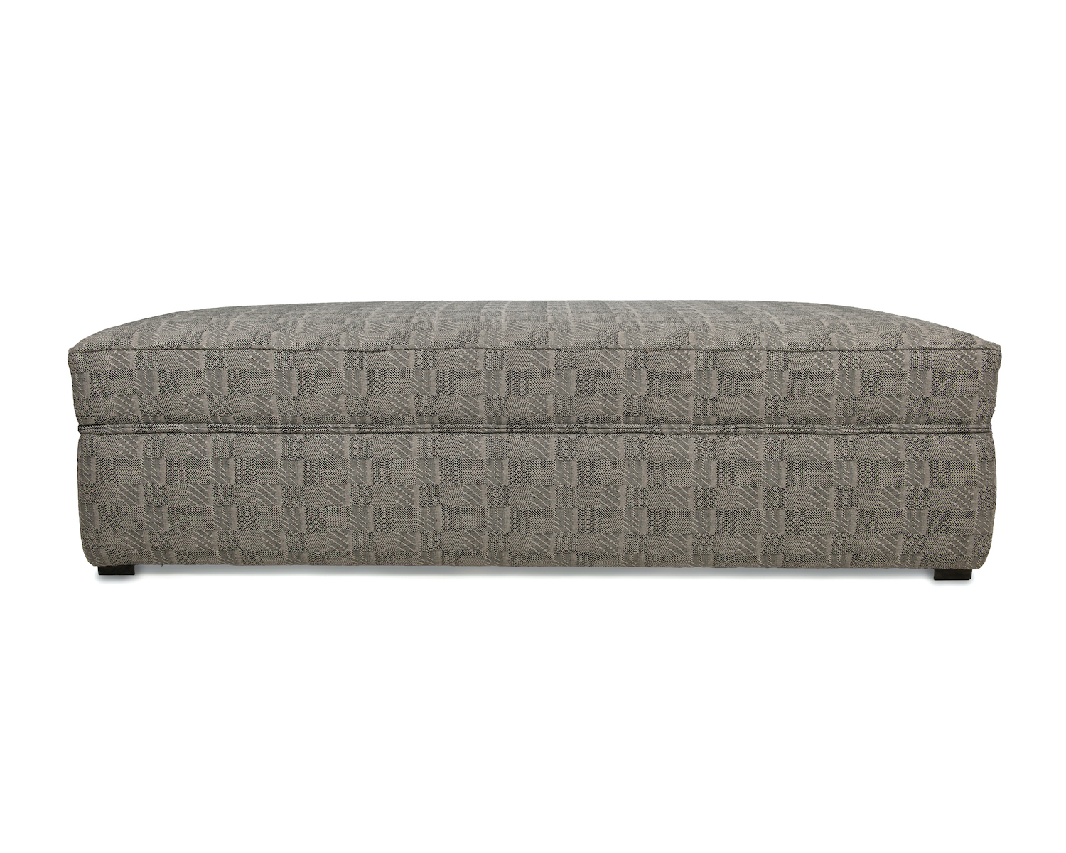 Substantial Deep-Bordered Ottoman, Waisted and Piped in Geometric