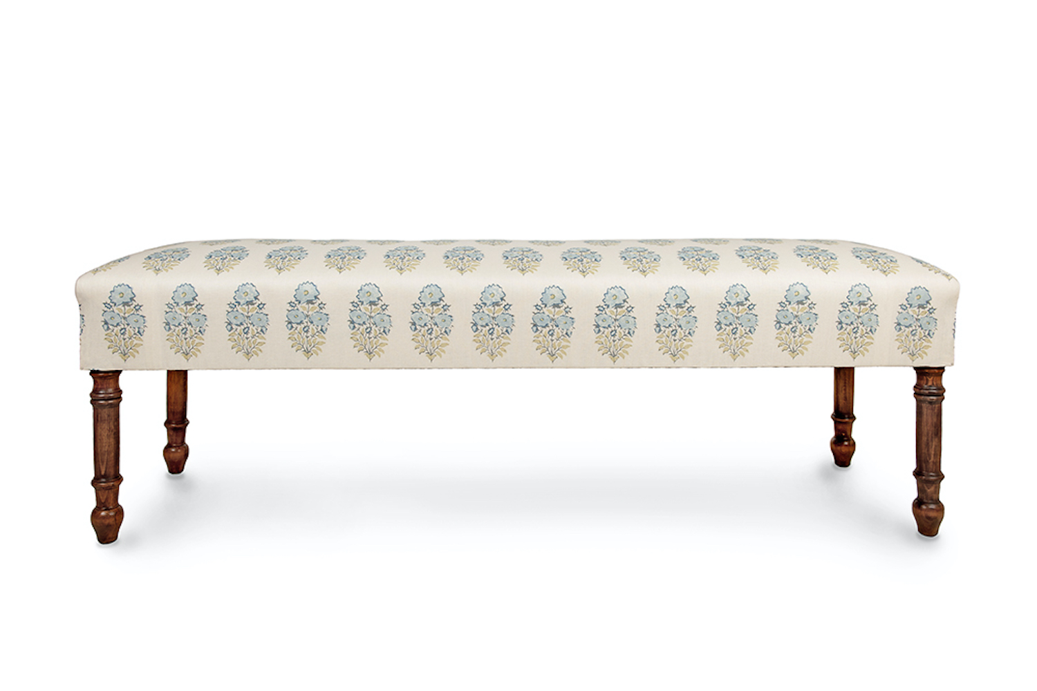 End of Bed High Bench-stool with Custom Turned, French Polished Legs