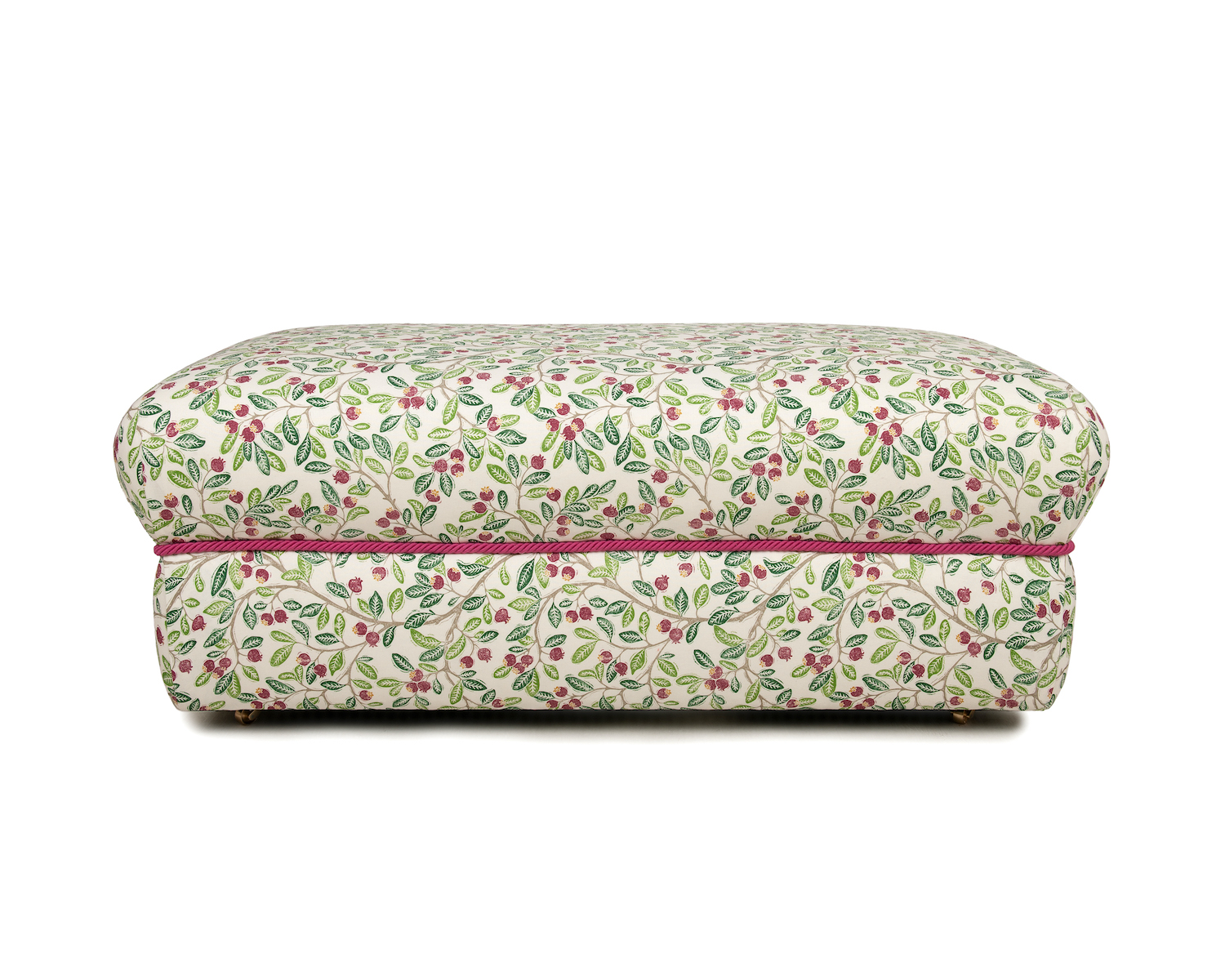 Deeply Padded Floor Ottoman waisted with Pink Cord Detail