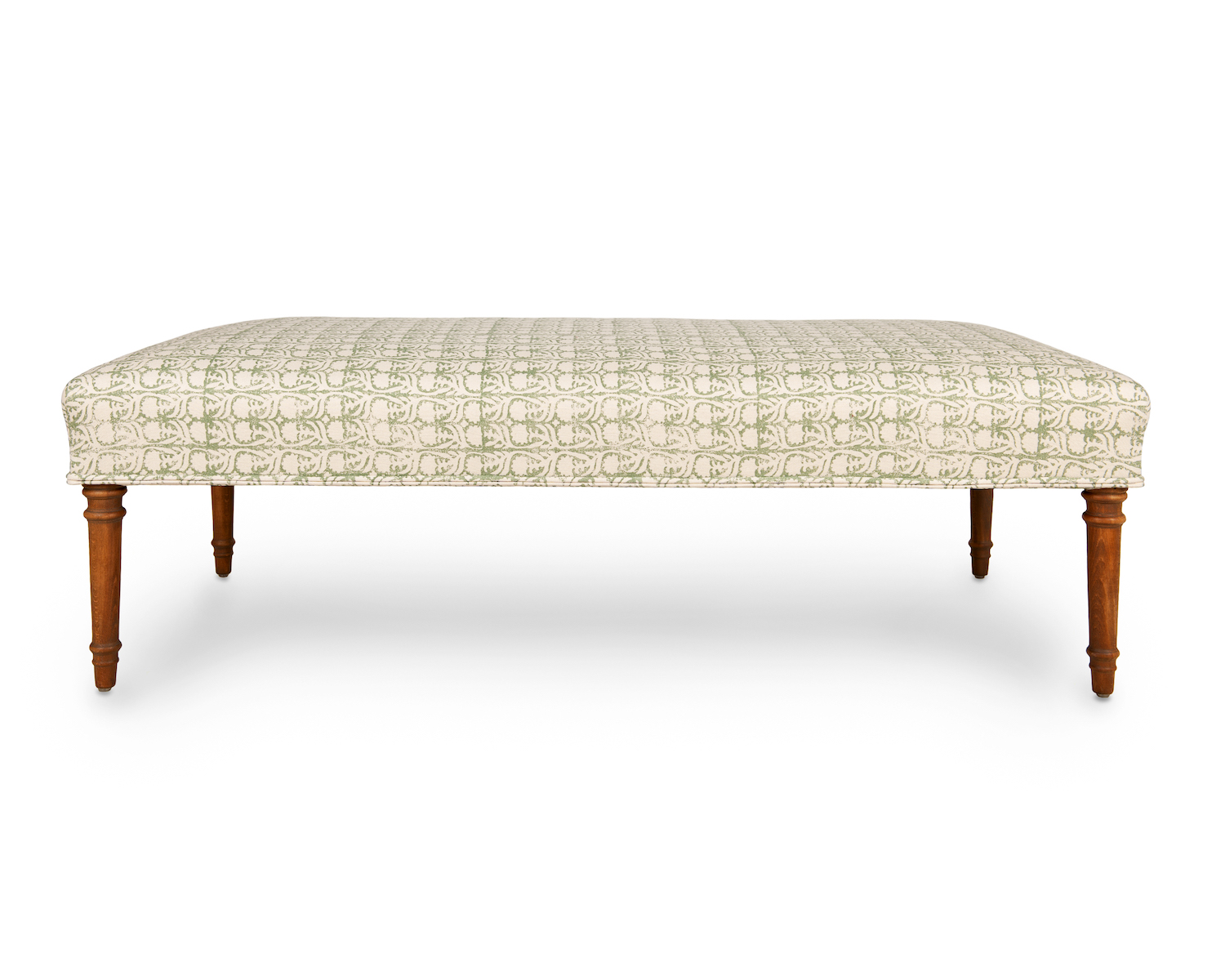 Slender Ringed Leg Stool Footstool Narrow Border and Self Double-Piping