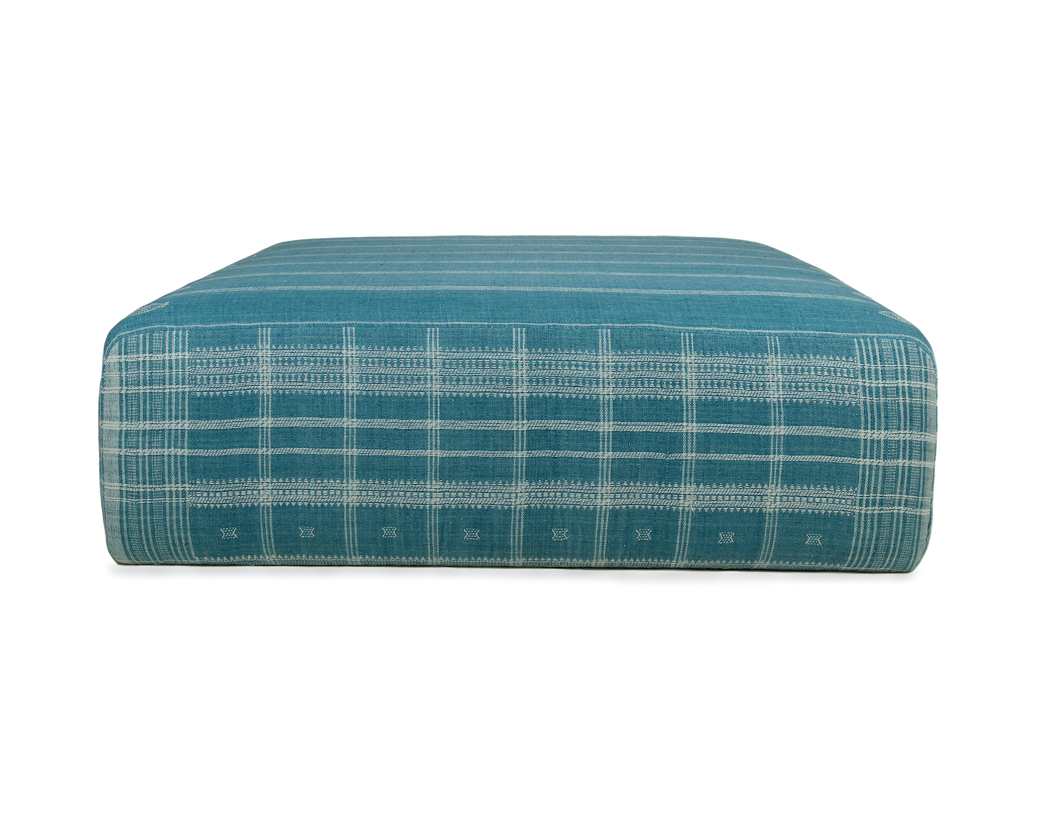 Large Floor Ottoman in Kutch Textile