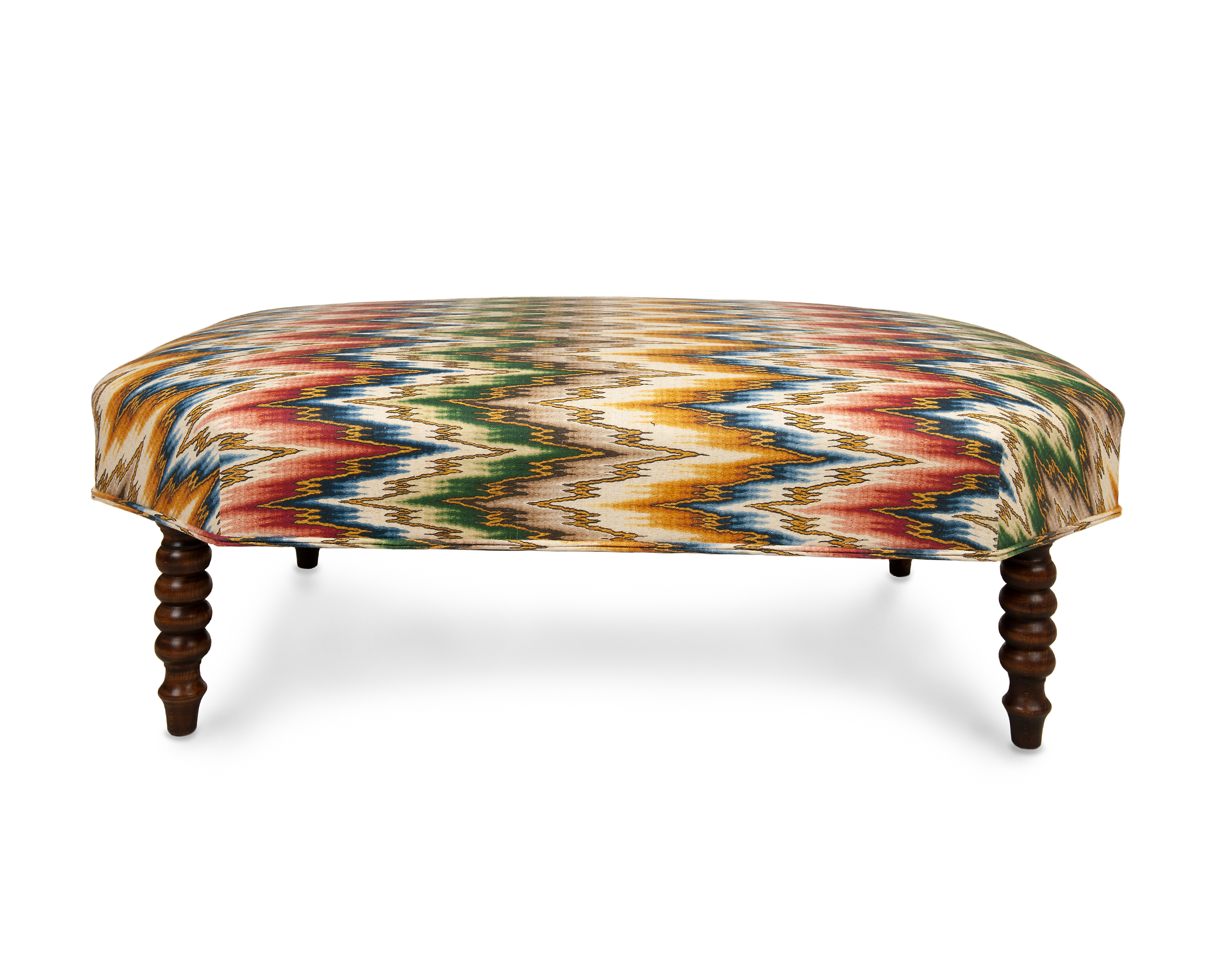 Octagonal Ottoman with Bobbin Legs
