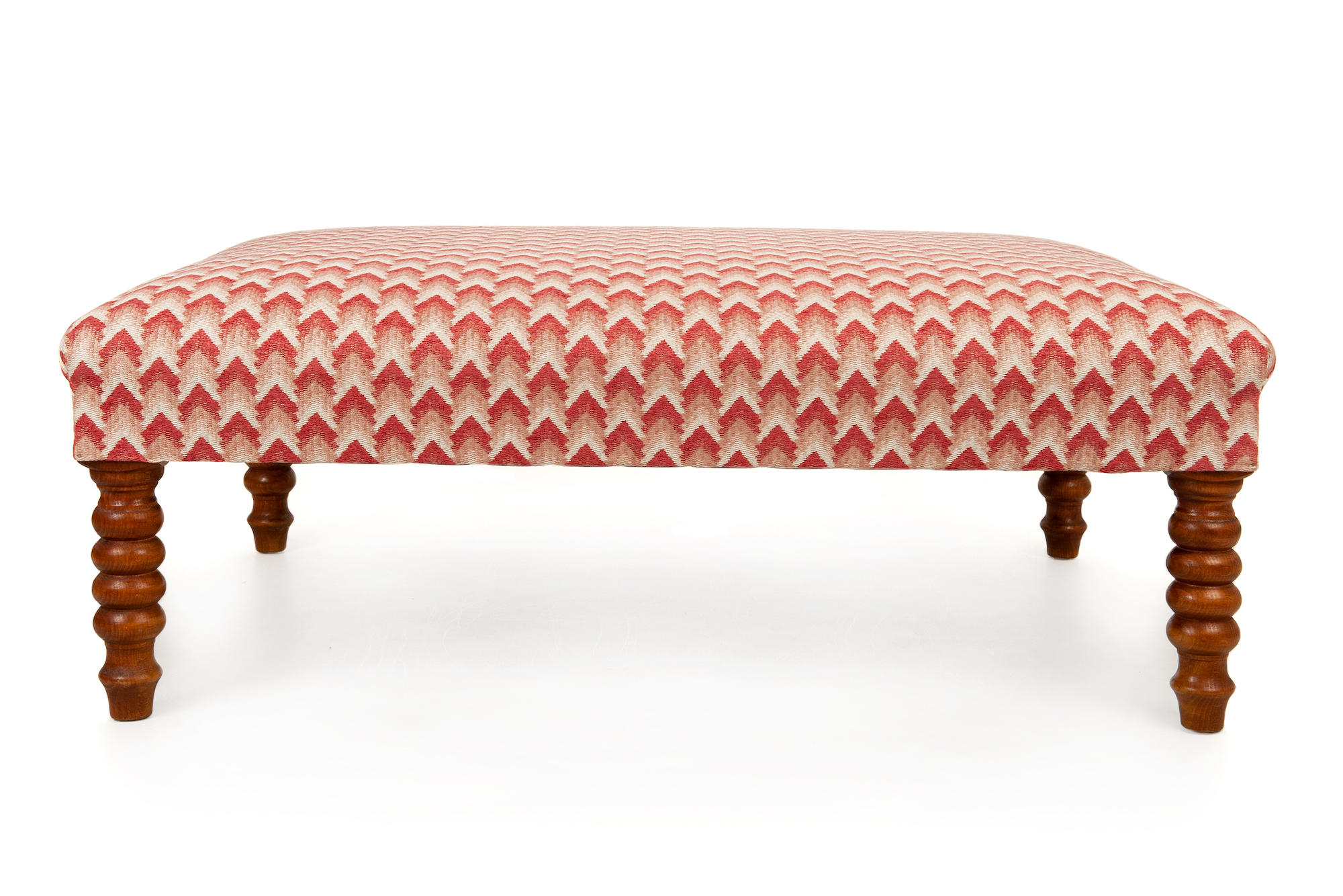 Contemporary Footstool with Bobble Legs in Light Oak