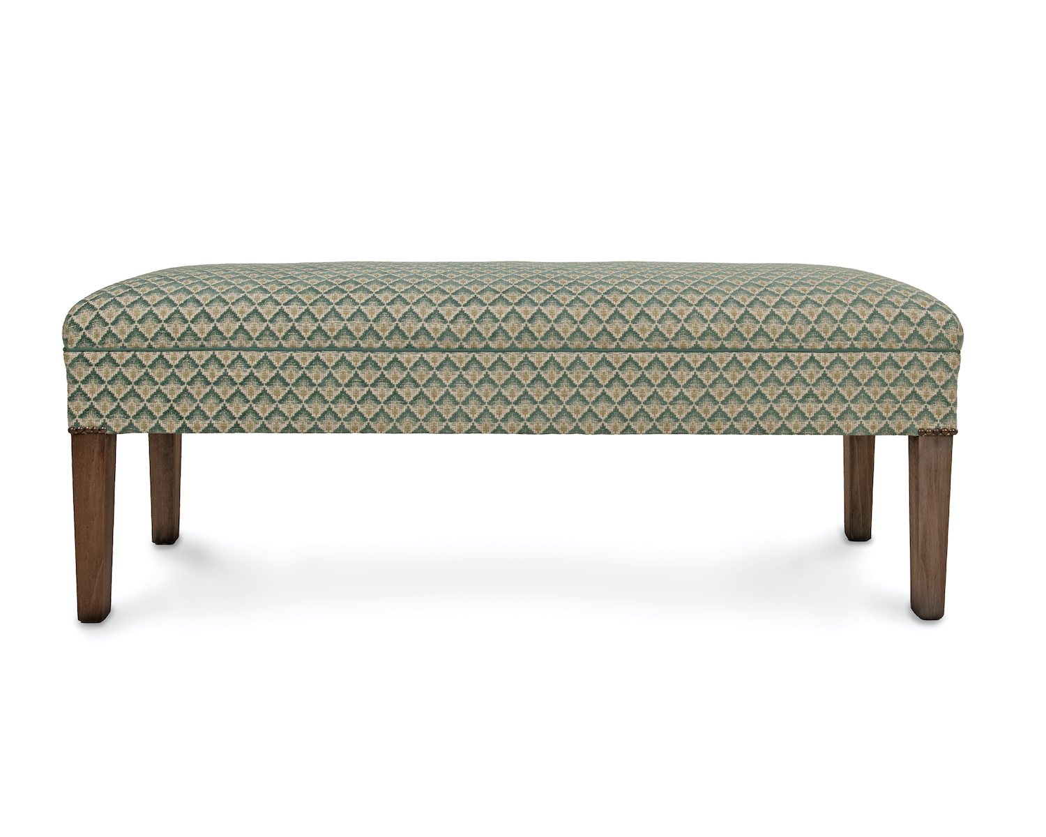 Narrow Rolltop Bordered Bench Stool with Square Tapering Legs