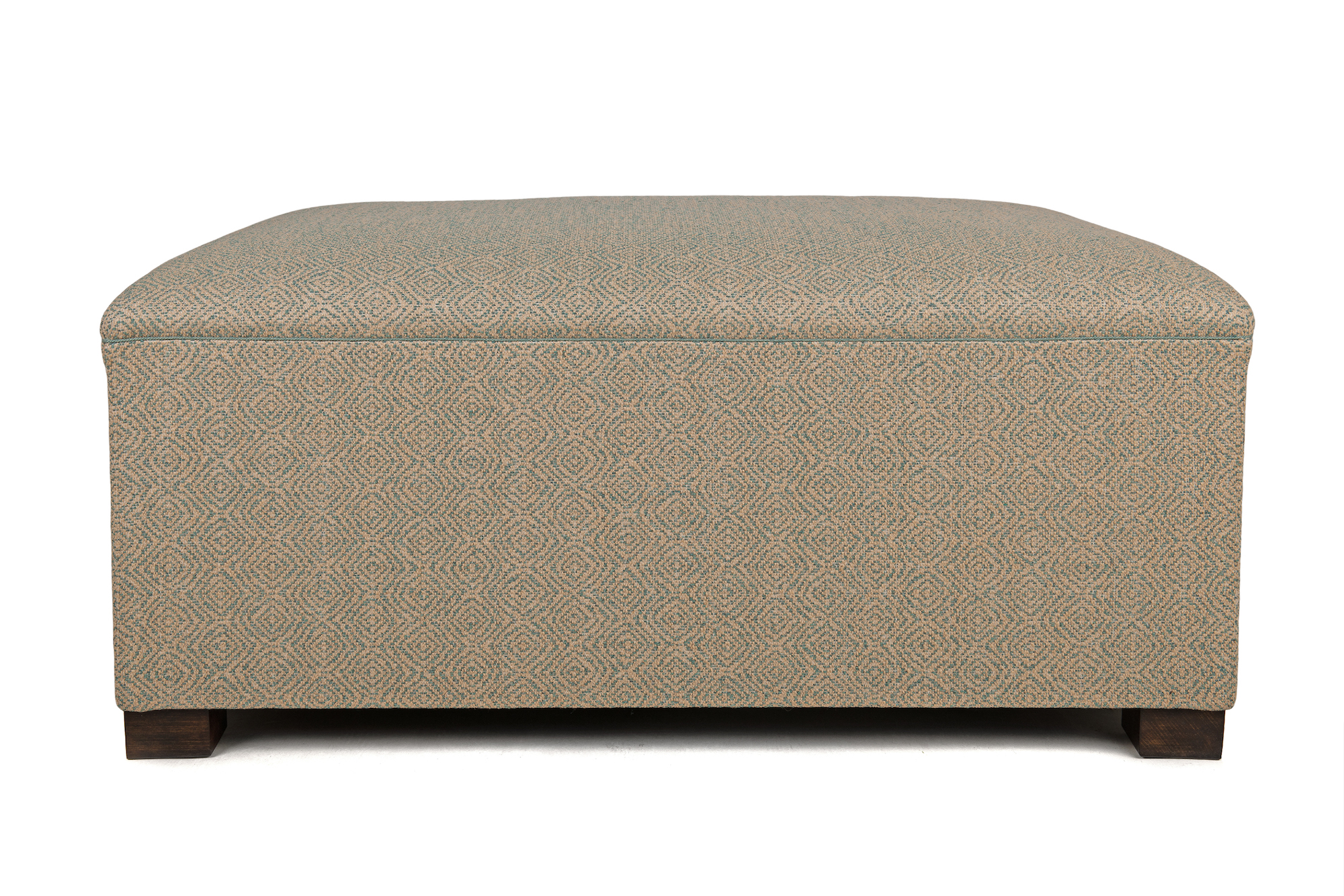 Deep Bordered Slender Roll Top Ottoman with Delicate Piping Trim