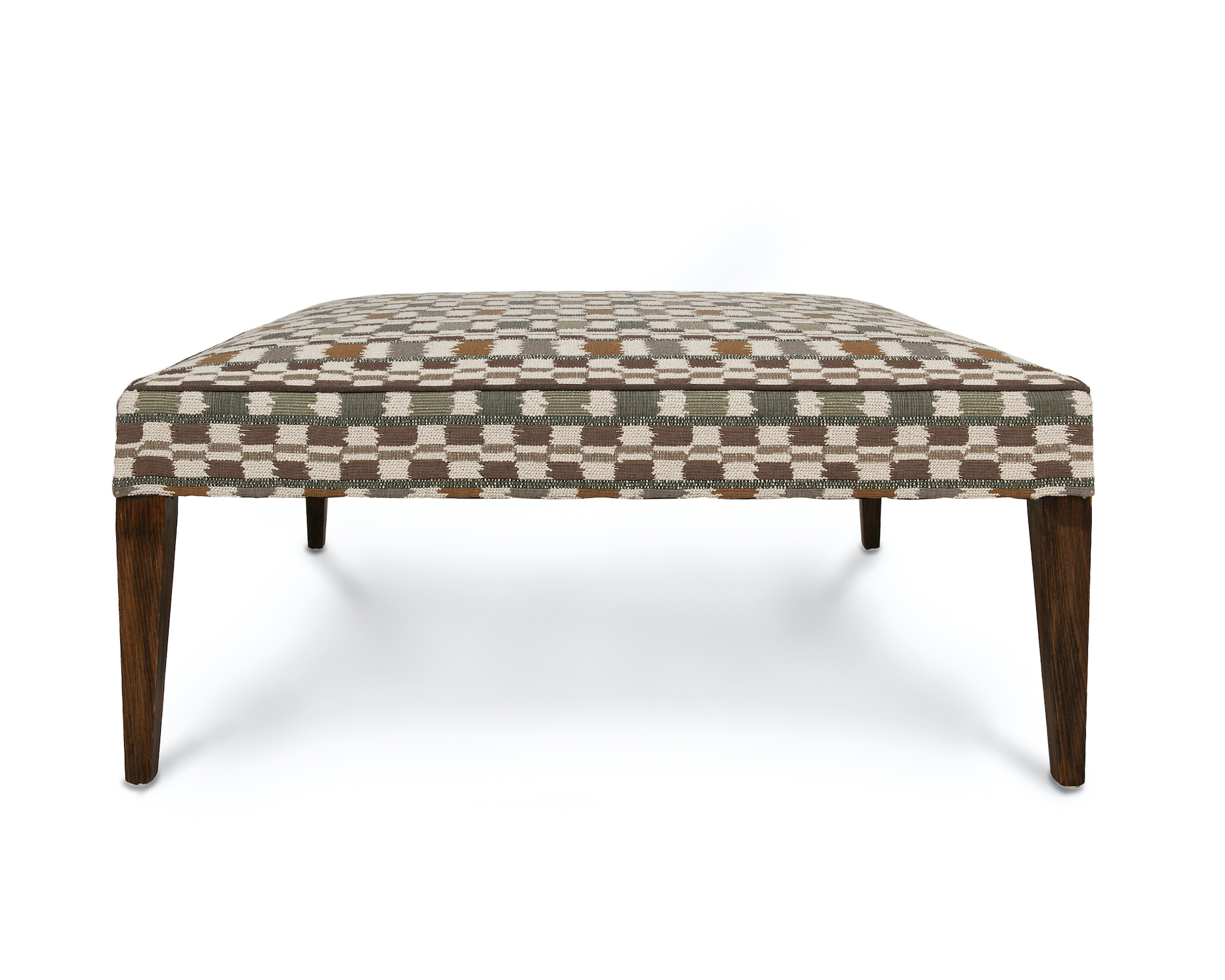 Bold Geometric Footstool with Slender Tapering Legs