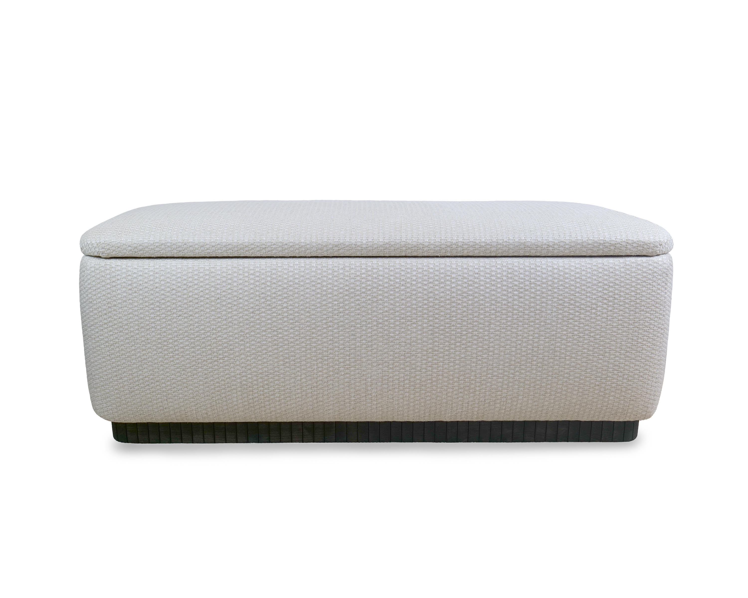 Rounded Blanket Box with Bespoke Slatted Base Plinth